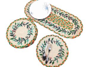 6-Piece Round Jute Placemat Set – Natural