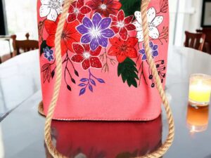 Large Jute Beach Bag – Natural Stripe